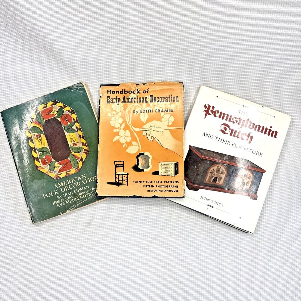 Lot of 3 Vintage Decorative Early American & PA Dutch Painting Books